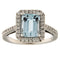 Bague Guidetti - Bague en or blanc avec aigue-marine et diamants 0,38 ct 58 Facettes G3756