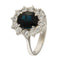 Bague Bague en or blanc 18 carats avec saphir 2,70 ct et diamants 58 Facettes G3758