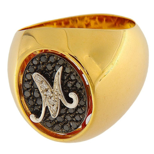 Bague Guidetti - Bague en or rose et blanc avec diamants noirs et blancs 58 Facettes G3761