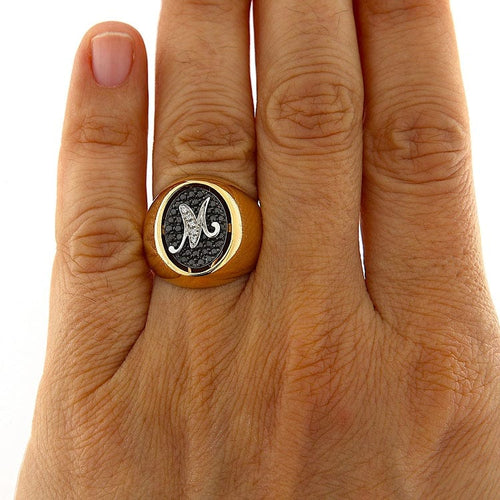 Bague Guidetti - Bague en or rose et blanc avec diamants noirs et blancs 58 Facettes G3761