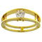 Bague 53 Bague solitaire en or jaune 18 ct avec diamant brillant 0,52 ct HRD 58 Facettes G3762