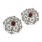 Boucles d'oreilles Boucles d’oreilles vintage en or blanc 18 ct avec diamants et rubis 58 Facettes G3779
