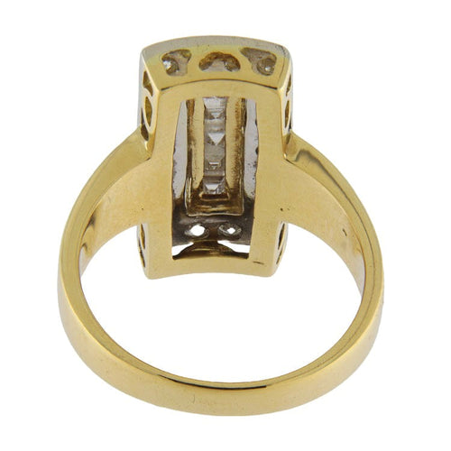 Bague 54.5 Bague vintage en or jaune 18 kt avec diamants 0,93 ct 58 Facettes G3789
