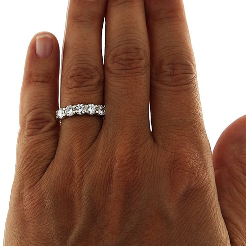 Bague 55 Bague - Or jaune et blanc avec 5 diamants taille brillant 1,54 ct 58 Facettes G3829