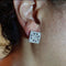 Boucles d'oreilles Boucles d’oreilles carrées vintage en or blanc 18 carats et diamants 2,54 ct 58 Facettes G3835