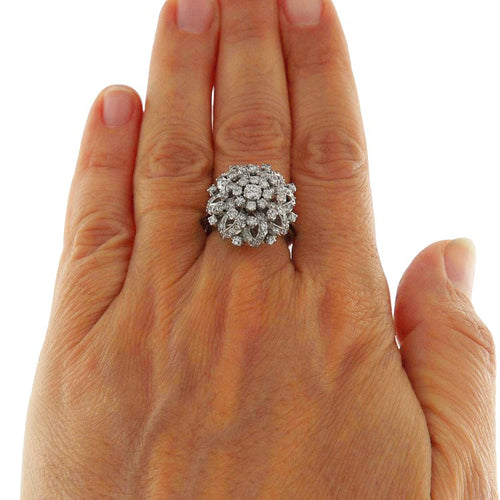Bague 55.5 Bague en or blanc 18 ct avec diamants taille brillant et huit-huit 58 Facettes G3848