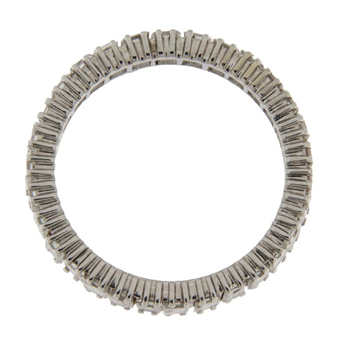 Bague 54 Bague eternity en or blanc 18 ct avec diamants taille carré 2,31 ct 58 Facettes G3852
