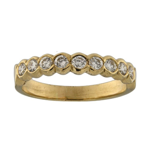 Bague 59 Bague vintage en or jaune 18 carats et diamants 0,68 ct 58 Facettes G3853