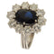 Bague 55 Bague vintage en or blanc avec saphir ovale et diamants 58 Facettes G3864