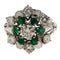 Bague 59 Bague vintage en or blanc 18 ct avec émeraudes et diamants 58 Facettes G3865
