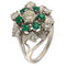 Bague 59 Bague vintage en or blanc 18 ct avec émeraudes et diamants 58 Facettes G3865