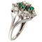 Bague 59 Bague vintage en or blanc 18 ct avec émeraudes et diamants 58 Facettes G3865