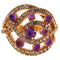 Bague 62 Bague vintage en or rose 18 kt avec améthystes et diamant Fancy Brown 58 Facettes G3866