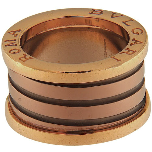 Bague Bvlgari B.zero1 - Bague en or rose et métal brun 58 Facettes G3892