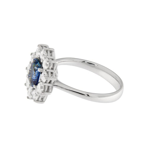 Bague Bague en or blanc avec saphir 1,99 ct et diamants 58 Facettes G3560