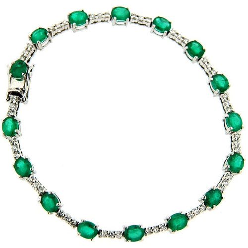Bracelet Guidetti - Bracelet en or blanc avec diamants et émeraudes 58 Facettes G598
