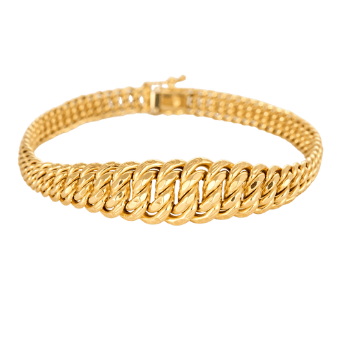 Bracelet Bracelet or jaune maille américaine 58 Facettes LP1008/14