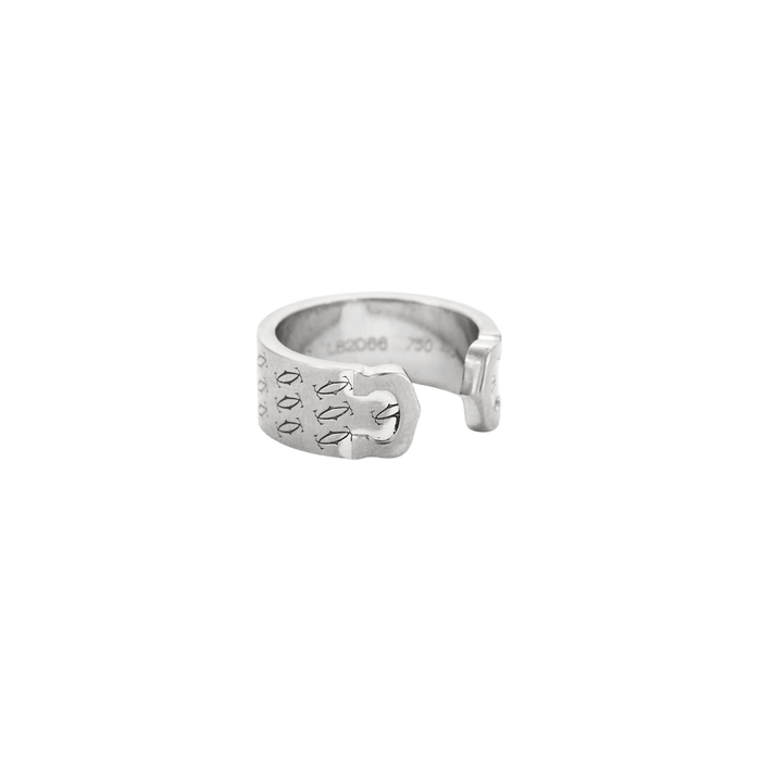 Bague 53 CARTIER - Bague double C or blanc 58 Facettes