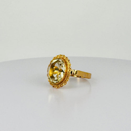 Bague Bague vintage en or jaune 18k avec citrine ovale 58 Facettes 2601019