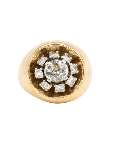 Bague 47 Bague boule en or et diamants 58 Facettes J300