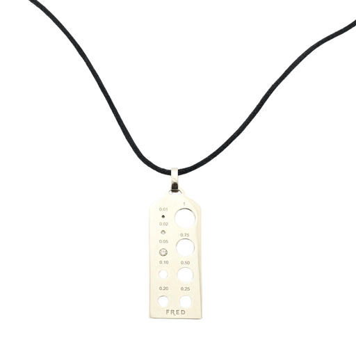 Fred necklace - "Calibre" pendant - white gold and diamonds 58 Facettes DV0600-1