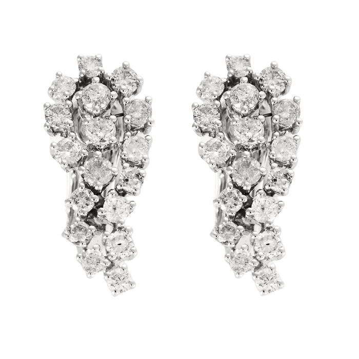 Boucles d'oreilles Diamants Boucles d'oreilles or blanc et diamants 58 Facettes DV0671-12-DIAMANTS