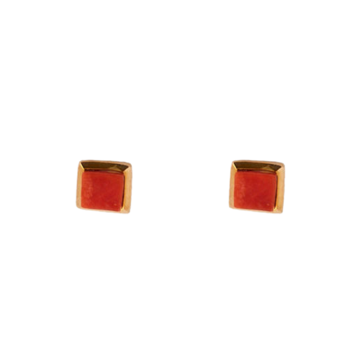 Yellow gold coral earrings 58 Facettes