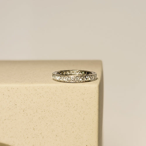 Bague 53 Bague alliance mémoire - Bague en or blanc 14K et diamants 58 Facettes 2497