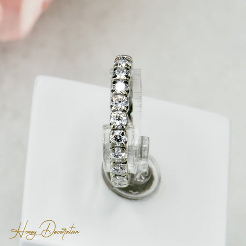 Bague 50 Bague mémoire en or blanc 750 et 22 diamants 58 Facettes 2525