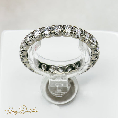 Bague 50 Bague mémoire en or blanc 750 et 22 diamants 58 Facettes 2525