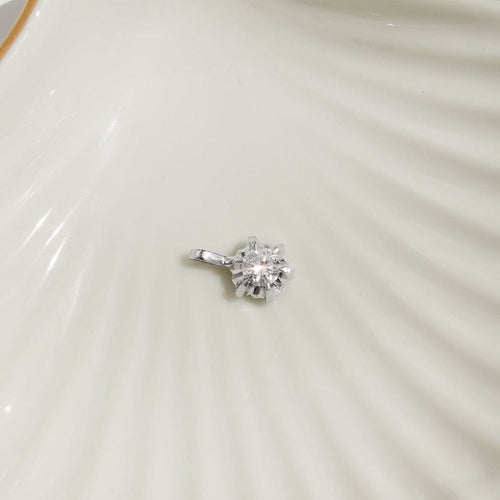 Pendentif Pendentif en or blanc 14 carats avec diamant taille brillant 0,63 ct 58 Facettes 2965