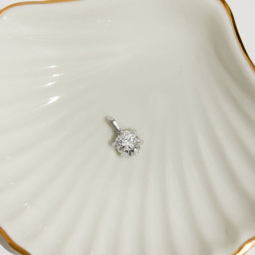 Pendentif Pendentif en or blanc 14 carats avec diamant taille brillant 0,63 ct 58 Facettes 2965