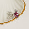 Bague 53 Bague florale en or blanc 18 carats avec diamants et rubis 58 Facettes 2786