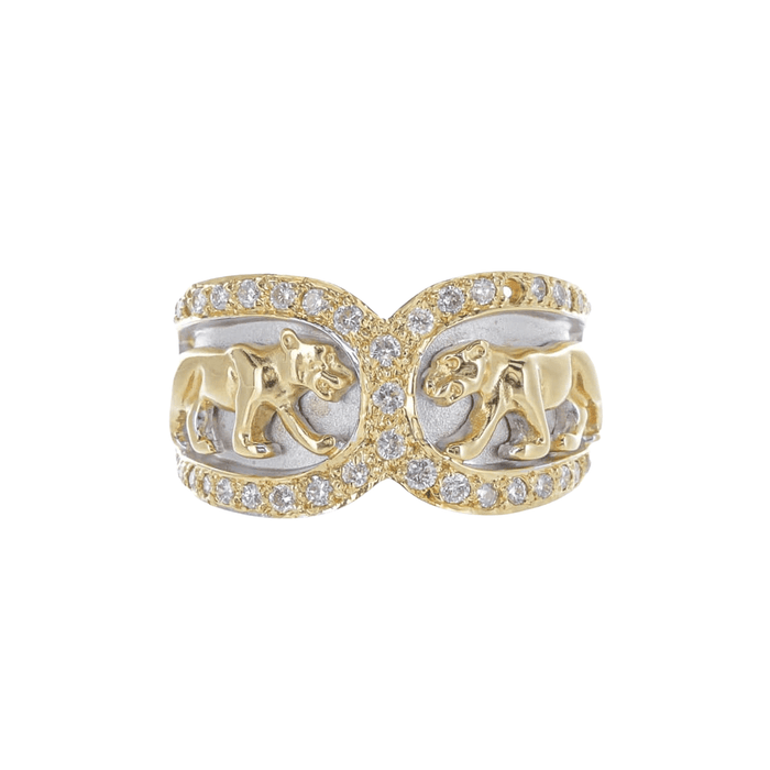 Bague Bague Motif Panthère Or et Diamants 58 Facettes