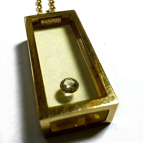 Collier Pascal Morabito - Collier « rectangle » en résine avec diamant 58 Facettes 2399-120