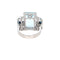 Bague 55 Bague Art déco en or 18 carats avec aigue-marine, saphirs et diamants 58 Facettes
