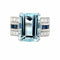 Bague 55 Bague Art déco en or 18 carats avec aigue-marine, saphirs et diamants 58 Facettes