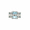 Bague 55 Bague Art déco en or 18 carats avec aigue-marine, saphirs et diamants 58 Facettes