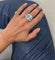 Bague 55 Bague Art déco en or 18 carats avec aigue-marine, saphirs et diamants 58 Facettes