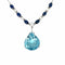 Collier Collier pendentif vintage en or blanc 18 carats avec aigue-marine, diamants et saphirs 58 Facettes