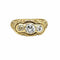 Bague 51 Bague trois pierres gravée en or 18 carats avec diamants 58 Facettes