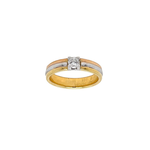 Bague 52 Cartier Trinity - Bague solitaire en or 18 carats et diamant 58 Facettes