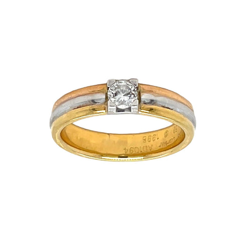 Bague 52 Cartier Trinity - Bague solitaire en or 18 carats et diamant 58 Facettes