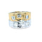 Bague 55 Faraone Gioielli - Bague bandeau en or jaune et blanc 18 kt et diamants 58 Facettes
