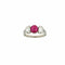Bague Art déco - Bague trois pierres en or 18k rubis birman et diamants 58 Facettes