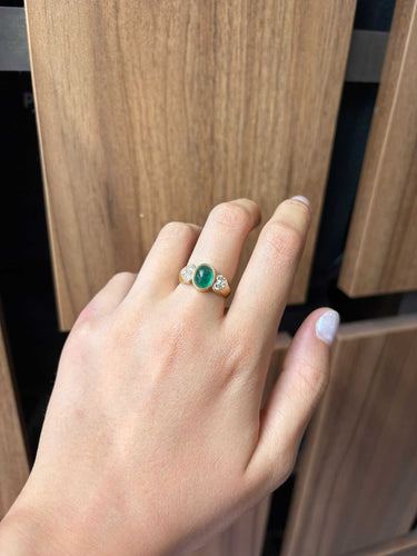 Bague 54 Bague or jaune émeraude etdiamants 58 Facettes 220441R