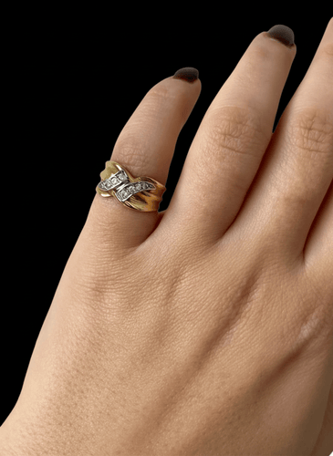Bague Bague italienne en or jaune 18 carats et diamants 58 Facettes