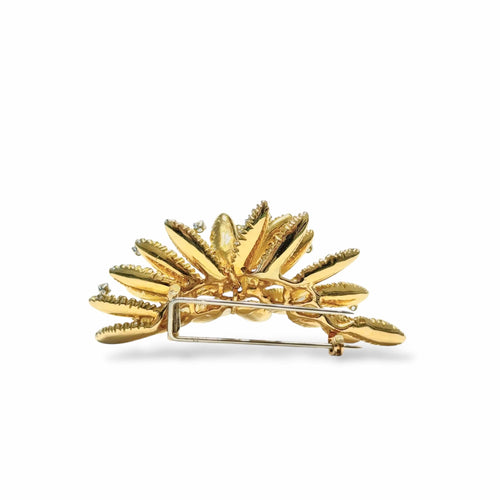 Broche Édouard Richards - Broche feuillage en or jaune 18K et diamants 58 Facettes REF2548-315