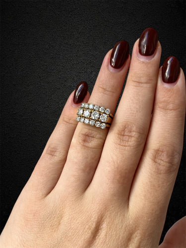 Bague Bague bandeau en or jaune 18 carats et diamants 58 Facettes