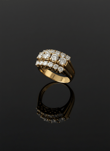 Bague Bague bandeau en or jaune 18 carats et diamants 58 Facettes